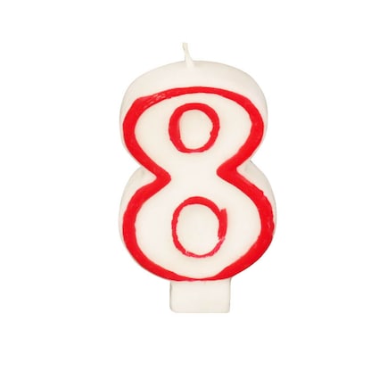 Artikelbild für PAPSTAR Zahlenkerzen 8 weiß, rot, 1 St., Artikelnummer 683377