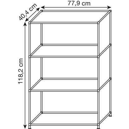 Artikelbild 2 für viasit Aktenregal System4 anthrazit 77,9 x 40,4 x 118,2 cm, 1 St., Artikelnummer 135626