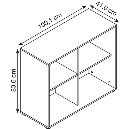 Artikelbild 2 für MÖBELPARTNER Aktenregal Aino schwarz 100,1 x 41,0 x 83,6 cm, 1 St., Artikelnummer 172336