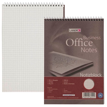 Artikelbild für LANDRÉ® Notizblock Recycling DIN A5 kariert, 1 St., Artikelnummer 298297