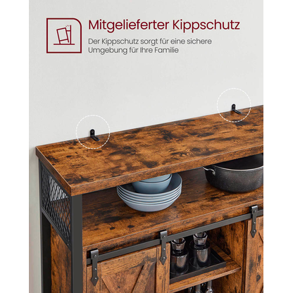 Artikelbild 8 für VASAGLE Sideboard, LSC092B01 braun 100,0 x 33,0 x 80,0 cm, 1 St., Artikelnummer 262828