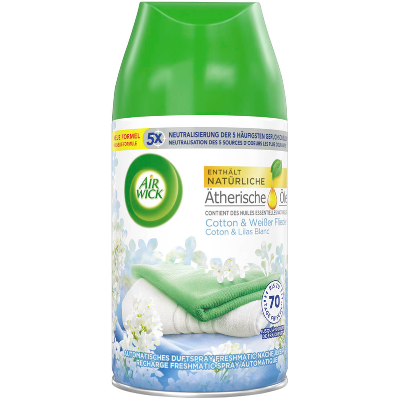 AIRWICK Raumduft-Nachfüller Freshmatic Max Cotton & Weißer Flieder blumig 250 ml, 1 St