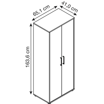 Artikelbild 2 für MÖBELPARTNER Aktenschrank Aino, 701866 schwarz 3 Fachböden 65,1 x 41,0 x 163,6 cm, Artikelnummer 172367