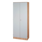 Artikelbild 1 für HAMMERBACHER Aktenschrank Schrank Prokura, V6100/N/S/SG nussbaum, silber 4 Fachböden 80,0 x 42,0 x 200,4 cm, Artikelnummer 978510