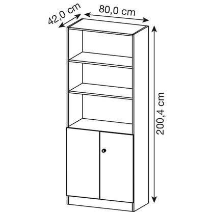 Artikelbild 2 für HAMMERBACHER Regalschrank Prokura, V6770/3/3/SG ahorn 80,0 x 42,0 x 200,4 cm, 1 St., Artikelnummer 186171