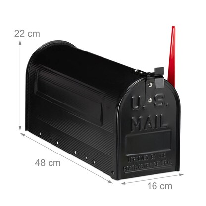 Artikelbild 6 für relaxdays Zeitungsrolle US Mail 10028065_46 schwarz mit Zeitungsfach, Artikelnummer 521553