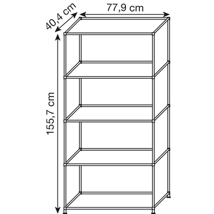 Artikelbild 2 für viasit Aktenregal System4 schwarz 77,9 x 40,4 x 155,7 cm, 1 St., Artikelnummer 214437