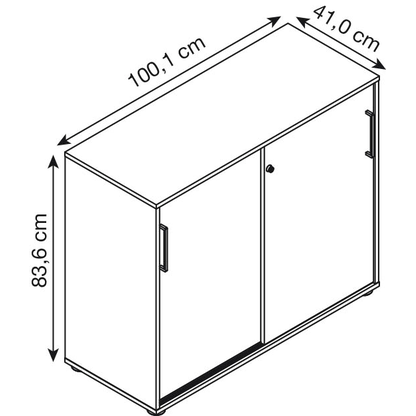 Artikelbild 2 für MÖBELPARTNER Schiebetürenschrank Aino, 701867 schwarz 2 Fachböden 100,1 x 41,0 x 83,6 cm, Artikelnummer 172348