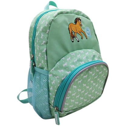 Artikelbild für DONAU Kindergartenrucksack Pferd Kunstfaser hellgrün, Artikelnummer 694206