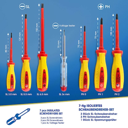 Artikelbild 8 für S&R Schraubenausdreher-Set VDE Elektriker 250.681.307 PH 0 75mm, PH 1 75mm, PH2 100mm, SL 3,0 80mm, SL 5,5 125mm, SL 6,5 150mm, Artikelnummer 390338