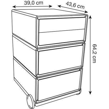 Artikelbild 2 für PAPERFLOW easyBox Tropical Rollcontainer weiß, bunt 60635 4 Auszüge 39,0 x 43,6 x 64,2 cm, Artikelnummer 215253