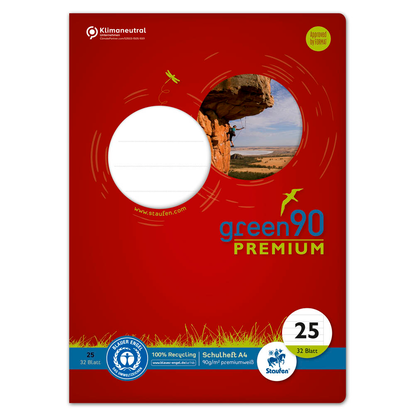 Artikelbild 4 für Staufen® Schulheft Premio Lineatur 25 liniert DIN A4 Außenrand, 32 Blatt, 1 St., Artikelnummer 974901