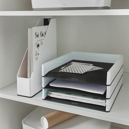 Artikelbild 6 für LEITZ Stehsammler WOW Duo Colour 53621095 perlweiß/schwarz Kunststoff, DIN A4, 1 St., Artikelnummer 502939