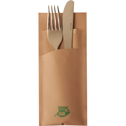 Artikelbild für PAPSTAR Bestecktaschen braun 8,5 x 20,0 cm, 520 St., Artikelnummer 829164