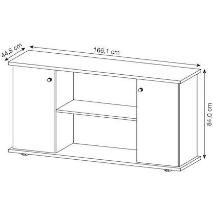 Artikelbild 2 für HAMMERBACHER Sideboard Gradeo, VSB2T/5/5/SG lichtgrau 166,1 x 44,8 x 84,0 cm, 1 St., Artikelnummer 234237