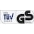 Prüfsiegel mit den Schriftzügen „SGS TÜV Saar“ und „GS geprüfte Sicherheit“ nebeneinander, steht für geprüfte Sicherheit von Produkten.