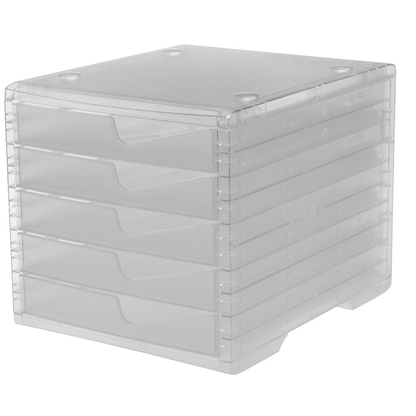 Artikelbild 3 für styro Schubladenbox styroswingbox light transparent 275-8430.224, DIN A4 mit 5 Schubladen, 1 St., Artikelnummer 821732
