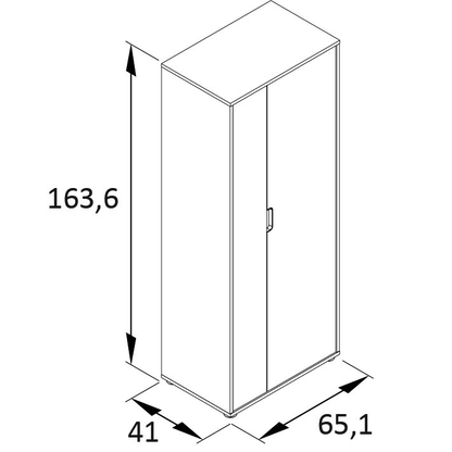 Artikelbild 2 für MÖBELPARTNER Aktenschrank Emmik, 702041 weiß-eiche, weiß 3 Fachböden 62,1 x 41,0 x 163,6 cm, Artikelnummer 610566