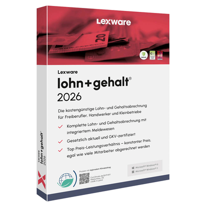 Artikelbild für LEXWARE Lohn+Gehalt 2026 Software Vollversion (PKC), Artikelnummer 716619