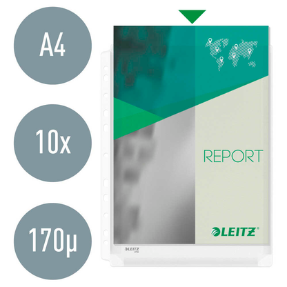 Artikelbild 6 für LEITZ Prospekthüllen DIN A4 transparent genarbt 0,17 mm, 5 St., Artikelnummer 393157