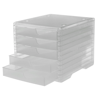 Artikelbild 4 für styro Schubladenbox styroswingbox light transparent 275-8430.224, DIN A4 mit 5 Schubladen, 1 St., Artikelnummer 821732