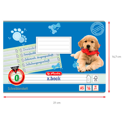 Artikelbild 4 für herlitz Schreiblernheft Hund Lineatur 0 liniert DIN A5 quer ohne Rand, 16 Blatt, 1 St., Artikelnummer 801177