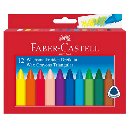 Artikelbild für FABER-CASTELL Triangular Wachsmalstifte farbsortiert, 12 St., Artikelnummer 809459