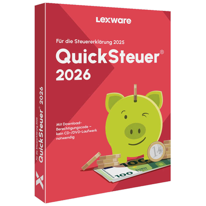 Artikelbild für LEXWARE QuickSteuer 2026 (für das Steuerjahr 2025) Software Vollversion (PKC), Artikelnummer 716649