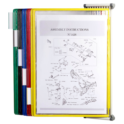 Artikelbild 2 für tarifold Wand-Sichttafelsystem 414109 DIN A4 farbsortiert mit 10 St. Sichttafeln, 1 St., Artikelnummer 353488