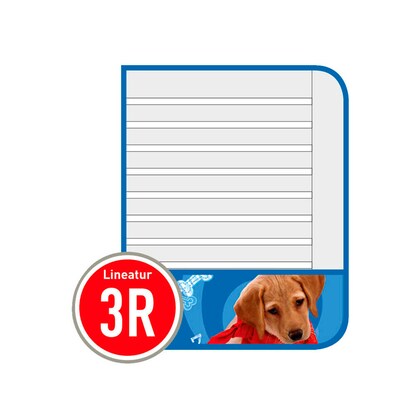 Artikelbild 4 für herlitz Schulheft Hund x.book Lineatur 3 liniert A4 mit Rand, 16 Blatt, 1 St., Artikelnummer 801559