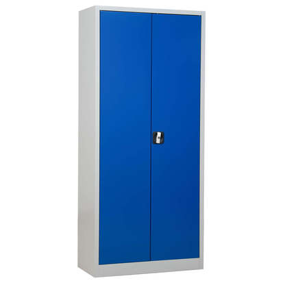 Artikelbild für Gürkan Stahlschrank 100050 lichtgrau, enzianblau 4 Fachböden 80,0 x 38,0 x 180,0 cm, aufgebaut, 1 St., Artikelnummer 559993