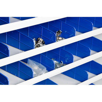 Artikelbild 4 für Gürkan Stahlschrank 110666 lichtgrau, blau 12 Fachböden 100,0 x 40,0 x 198,0 cm, aufgebaut, 1 St., Artikelnummer 149000