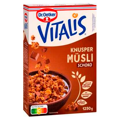 Artikelbild für Dr. Oetker VITALiS KNUSPER MÜSLI SCHOKO 1,25 kg, 1 St., Artikelnummer 754766
