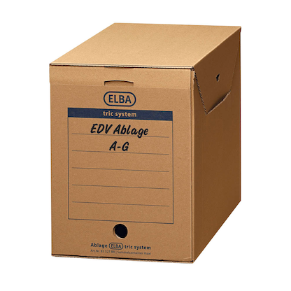 Artikelbild 2 für ELBA Archivboxen tric system braun 24,0 x 34,1 x 31,5 cm, 6 St., Artikelnummer 753707