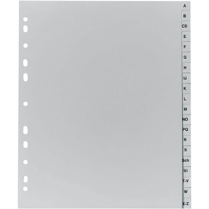 Artikelbild für Exacompta Ordnerregister DIN A4 Vollformat, Überbreite A-Z grau 20-teilig, 1 Satz, Artikelnummer 386411