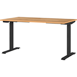Artikelbild 1 für GERMANIA Lissabon höhenverstellbarer Schreibtisch navarra-eiche rechteckig, T-Fuß-Gestell schwarz 140,0 x 80,0 cm, Artikelnummer 727517