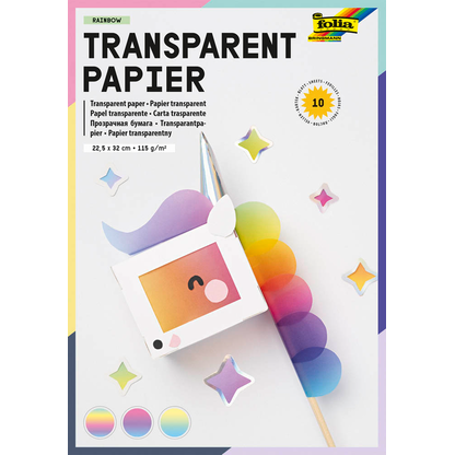 Artikelbild für folia Transparentpapier farbsortiert 115 g/qm 10 St., Artikelnummer 600561