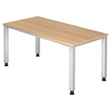 Artikelbild 1 für HAMMERBACHER QS16 höhenverstellbarer Schreibtisch eiche rechteckig, 4-Fuß-Gestell silber 160,0 x 80,0 cm, Artikelnummer 847222