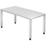 Artikelbild 1 für HAMMERBACHER QS16 höhenverstellbarer Schreibtisch weiß rechteckig, 4-Fuß-Gestell silber 160,0 x 80,0 cm, Artikelnummer 847208