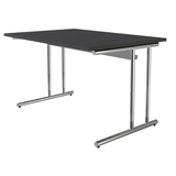Artikelbild 1 für Kerkmann Schreibtisch anthrazit rechteckig, C-Fuß-Gestell chrom 120,0 x 80,0 cm, Artikelnummer 238024