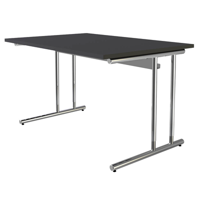 Artikelbild für Kerkmann Schreibtisch anthrazit rechteckig, C-Fuß-Gestell chrom 120,0 x 80,0 cm, Artikelnummer 238024