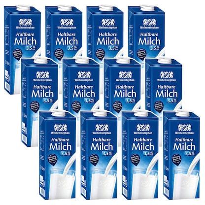 Artikelbild für Weihenstephan Milch 3,5 % 12x 1,0 l, Artikelnummer 509154
