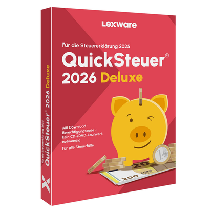 Artikelbild für LEXWARE QuickSteuer Deluxe 2026 (für das Steuerjahr 2025) Software Vollversion (PKC), Artikelnummer 716658