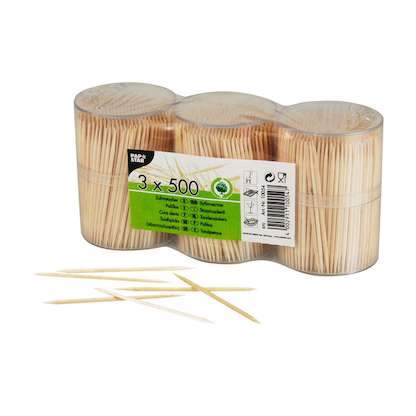 Artikelbild für PAPSTAR Zahnstocher, Holz, 1.500 St., Artikelnummer 384291