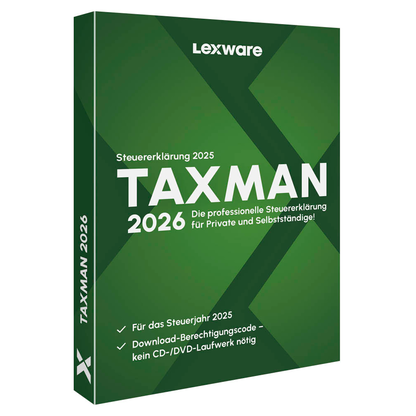 Artikelbild für LEXWARE TAXMAN 2026 (für das Steuerjahr 2025) Software Vollversion (PKC), Artikelnummer 716666