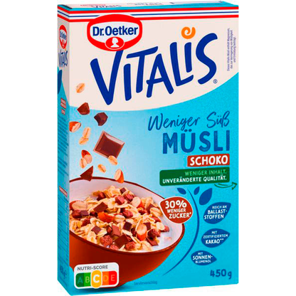 Artikelbild für Dr. Oetker VITALIS Schoko weniger süß Müsli 450,0 g, 1 St., Artikelnummer 540319