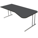 Artikelbild 1 für Kerkmann Lago Schreibtisch anthrazit L-Form, C-Fuß-Gestell chrom 195,0 x 80,0/100,0 cm, Artikelnummer 655980
