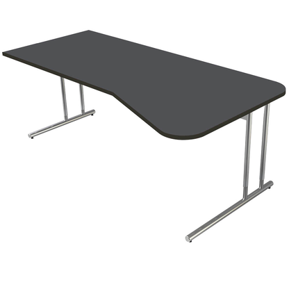 Artikelbild für Kerkmann Lago Schreibtisch anthrazit L-Form, C-Fuß-Gestell chrom 195,0 x 80,0/100,0 cm, Artikelnummer 655980