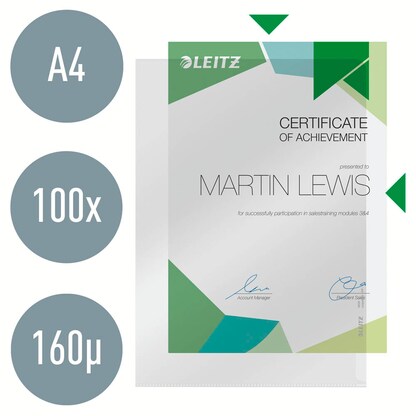 Artikelbild 6 für LEITZ Sichthüllen 4020 DIN A4 glasklar glatt 0,16 mm, 100 St., Artikelnummer 124057