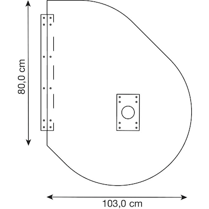 Artikelbild 4 für HAMMERBACHER Anbautisch höhenverstellbar Orbis ahorn, silber Tropfenform 103,0 x 80,0 x 68,0 - 76,0 cm, Artikelnummer 151559